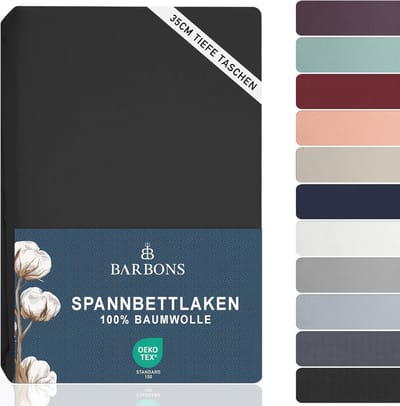Hoeslaken 90x200 cm Katoen - Zwart - Ademend en Kreukvrij - Tot 35 cm Matrashoogte - OEKO-TEX Gecertificeerd