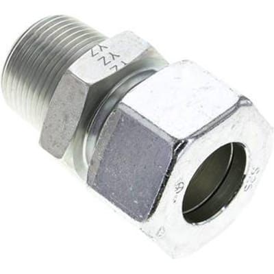 1'' NPT Buitendraad x 25S Verzinkt Stalen Rechte Snijring Koppeling 400 Bar DIN 2353