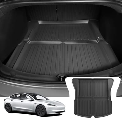 Trunkmat voor Tesla Model 3 2024, TPE, Antislip en Waterdichte Kofferbakbescherming, Zwart en Duurzaam