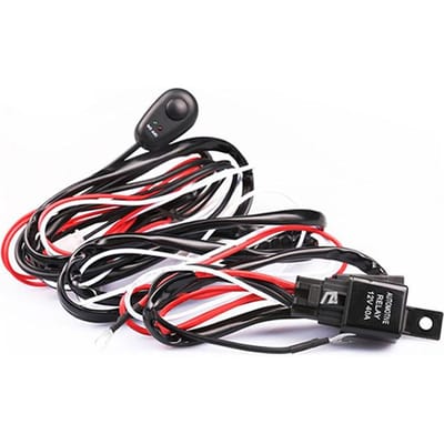 Kit de faisceau de câbles professionnel, métier à tisser pour barre lumineuse de conduite de travail LED avec relais de fusible 12V 40A black