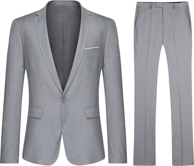 ALLTHEMEN Heren 2-Piece Suit - Moderne Casual Jacket voor Zaken - S