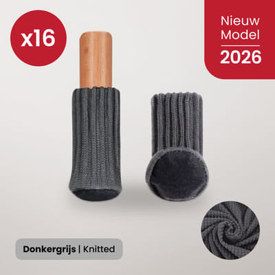 BankhoesDiscounter Stoelpoot Beschermers – Vloerbeschermers - Stoel Sokken – Stoelpoot Doppen – Vloerbeschermer - 20-60mm – Donkergrijs – 16 Stuks