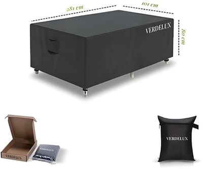 Tuintafel - 281 x 101 x 80 cm- Beschermhoes Rechthoek - Zwart - De Luxe - Verdelux
