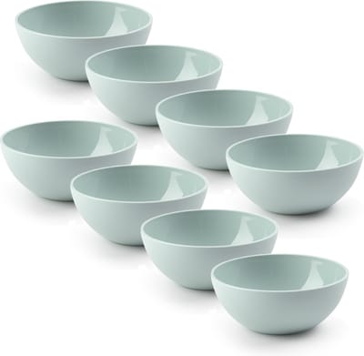 Plasticforte kommetjes/schaaltjes - 8x - dessert/ontbijt - kunststof - D12 x H5 cm - mintgroen - BPA vrij