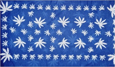 Haarsoires Haarband Multifunctioneel 45x25cm - Cannabis Patroon - Blauw - Elastische Stof - Bandana Col Nekwarmer - Sport Outdoor Casual - Unisex