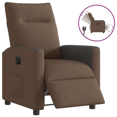 vidaXL - Fauteuil - verstelbaar - elektrisch - stof - bruin