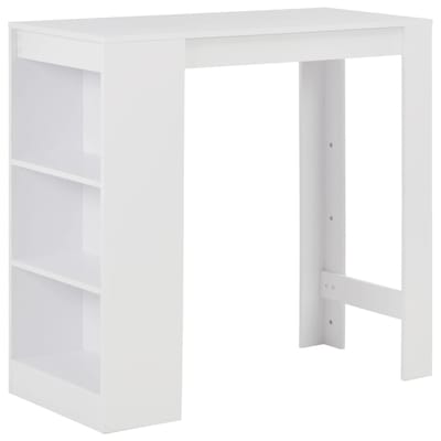 vidaXL - Bartafel - met - schap - 110x50x103 - cm - wit