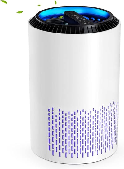 Luchtreiniger met allergieën - Hepa H13-filter - luchtfilter met 3 filterniveaus - 99,97% filtervermogen - luchtreiniger met aromatherapie - stofgeur wit