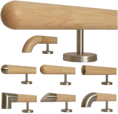 Houten trapleuning - Handgreep muur - Veilig traplopen - Halfrond gefreesd - 60 cm - Natuurlijk hout