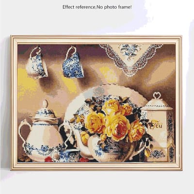 Peinture diamant 5d, image de fleur en strass, Kits de broderie en point de croix, nouvel arrivage 20X30 beige