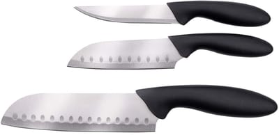 Alpina Keukenmessen Set 3-delig – Koksmes, Santokumes & Universeel Mes – RVS Messen – Ergonomisch Handvat