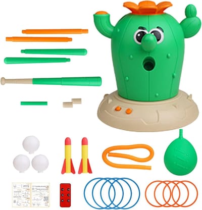 Muzikaal Spring Speelgoed - Cactus Spelletjes - Actief Buitenspel - 4-in-1 Activiteitenset - 275 cm - Groen