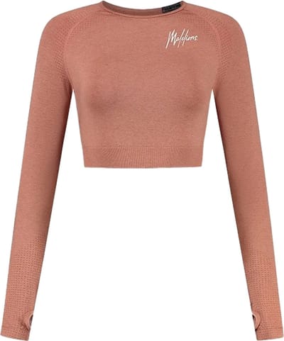 Malelions sport seamless crop top in de kleur rood.