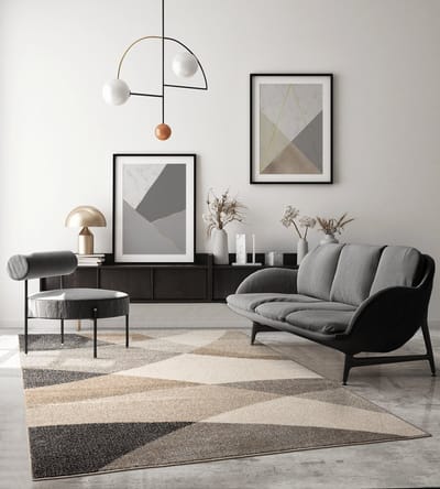 the carpet Pearl – modern kortflor vloerkleed met contourensnede, golvend geometrisch patroon, beige, 80 x 140 cm