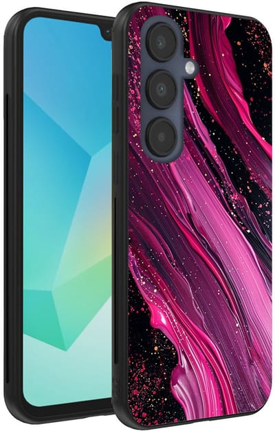 Smartphonica Telefoonhoesje Geschikt voor Samsung Galaxy A16 met marmer opdruk - TPU backcover case marble design - Paars Roze geschikt voor Samsung Galaxy A16