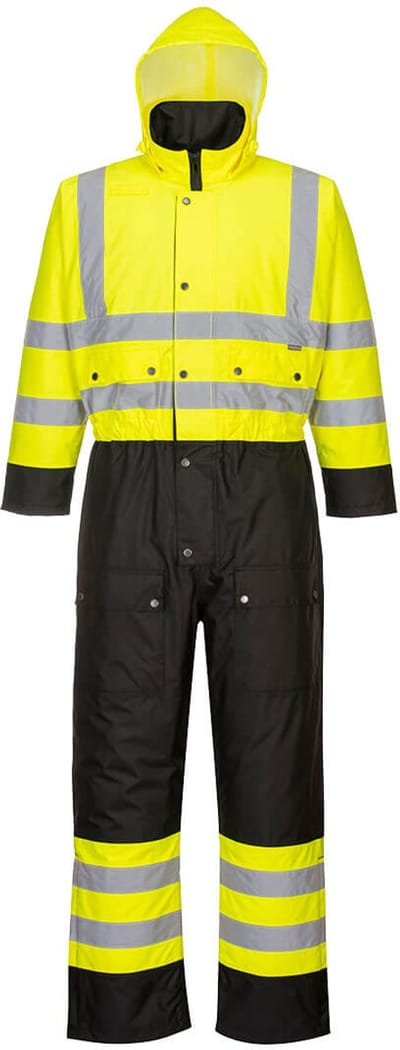 Portwest Hi-Vis Tweekleuren Overall - Gevoerd S485 - Geel/Zwart - 4XL