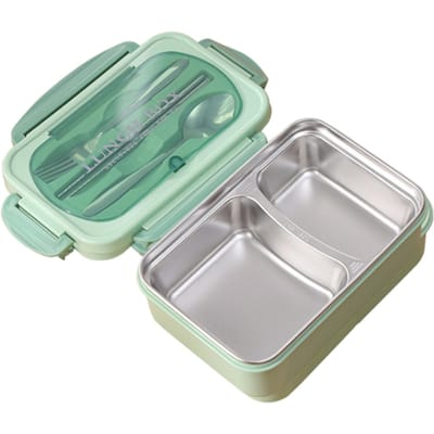 Draagbare lunchbox 304 roestvrij staal lekvrije magnetronverwarming verdeelde voedselcontainers met