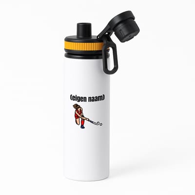 Hacebo® - hockey vrouw met eigen naam waterfles met draaidop oranje - Hockey - atleten - iemand die houdt van hockey - verjaardag - cadeau - kado - water fles - 850ML
