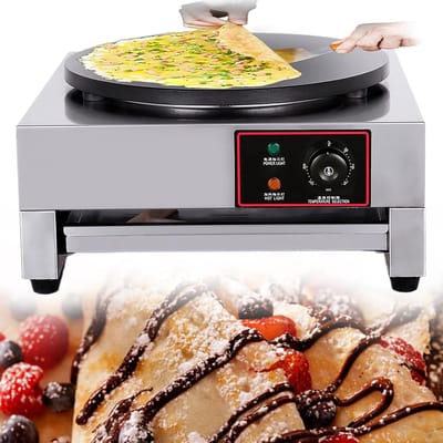 Elektrische Pannenkoekenmaker - Crêpe Bakplaat - Ontbijt Bereiden - Antiaanbaklaag Gelijkmatige Warmte - 40 Cm Diameter