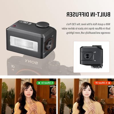 Compacte TTL Camera Flitser met 2.4GHz Systeem, 1/8000s High-Speed Sync en Kleuren Touchscreen voor Olympus Camera's