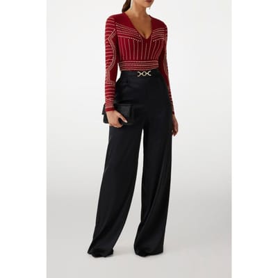 GUESS Marciano By  Kristal Bodysuit Dark Jam Red Taglia: XS | Maglie a manica lunga Outlet | Donna | Rosso