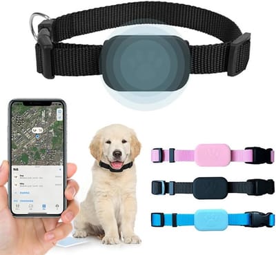 Huisdier-GPS Tracker Halsband - Onbeperkte Reikwijdte - Waterdichte Anti-Verlies Apparaat voor Katten & Honden - Slimme Locator-GPS Tracker Halsband voor iOS - Zwart