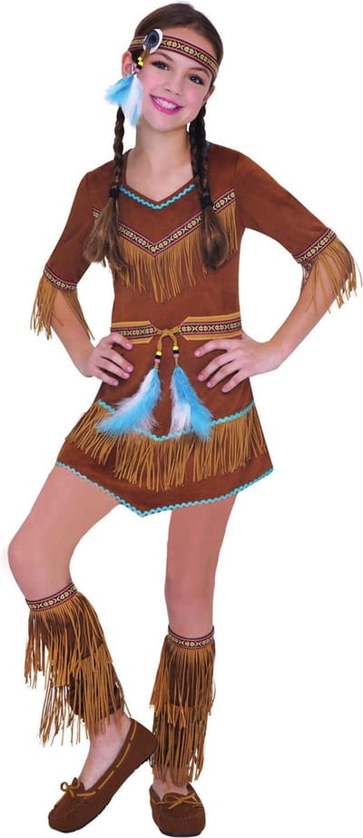 Amscan Indianencostuum Meisjes Suède Bruin Maat 104/116