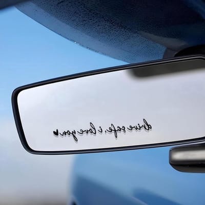 4 stuks Affirmations autostickers voor achteruitkijkspiegels en ramen met hart - Veilig rijden Ik hou van jou, schattige autospiegelstickers waterdicht - autoaccessoires cadeau voor ...