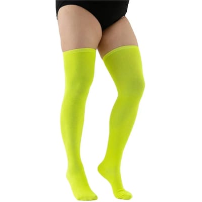 Nouvelles Chaussettes Longues Épaisses Rayées Blanc Noir Pour Femmes Au-dessus du Genou Grande Taille Filles Hautes Cuisses Bas Pour Femmes Surdimensionnées 3XL Été weight40-100kg yellow