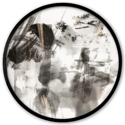 Poster in lijst Rond - Fotolijst 40x40 cm - Posters - Schilderij - Verf - Zwart wit - Kunst - Ronde posterlijst zwart - Decoratie - Wanddecoratie woonkamer - Muurdecoratie slaapkamer