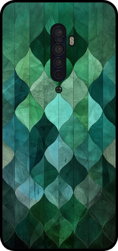 Smartphonica Telefoonhoesje Geschikt voor Oppo Reno2 met groene bladeren opdruk - TPU backcover case green leaf design - Groen geschikt voor Oppo Reno2