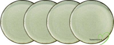 Kitchen Trend Ocean dinerbord ø 24 cm zeegroen, set van 4 borden