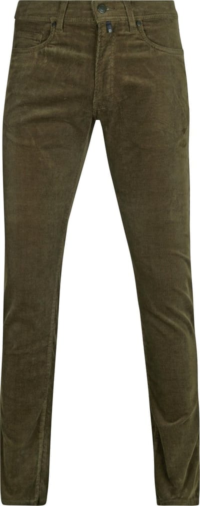 Pierre Cardin Broek Lyon Future Flex Corduroy Olijfgroen - Maat W 31 - L 30 - Heren - Jeans
