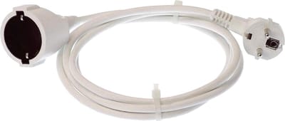 10 m PVC-Leitung mit Schutzkontaktstecker und Schutzkontaktkupplung - Kunststoffummantelung - 230 V / 16 A - IP20 - Weiß