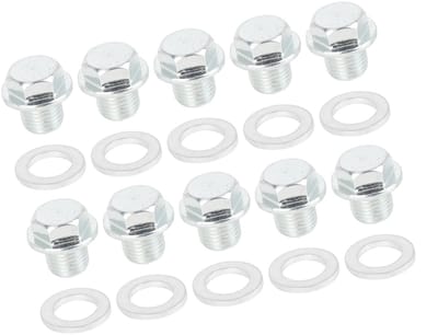 Dailygoods- Olieaftapplug Set van 10 - Metalen Afdichtring - Motoroliepan Afvoerschroef - Vervanging - Verbeterde Prestaties - Eenvoudig te Installeren