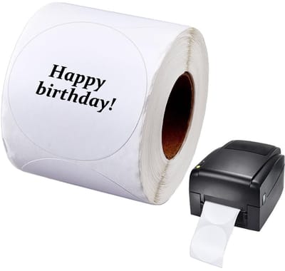 Dailygoods - 500 Stuks Ronde Thermische Etiketten - 7 cm Zelfklevende Stickers