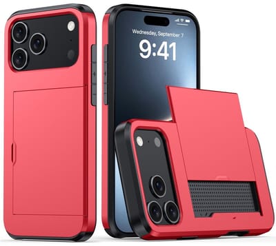 Coverup Hoesje - Geschikt voor iPhone 18 Pro Max / 17 Pro Max Hoesje - Coverup Hybrid Card Slider Back Cover - Rood