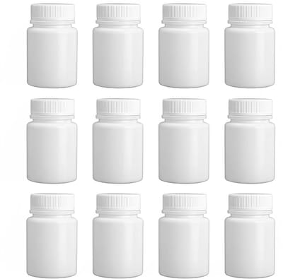 Dailygoods- Pilcontainer 100ml - 12 Stuks - Ronde Opslaghouder - Kunststof - Medische Kwaliteit - Schroefdop - Medicijnfles