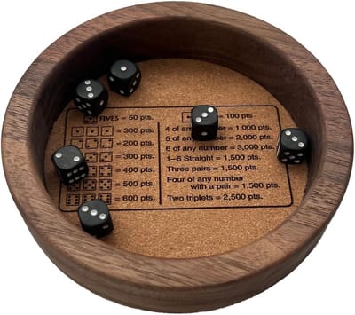 Dobbelsteenbak Hout - Dobbelbak - Spelplezier - Robuust Ontwerp - 17.9 cm - Natuurlijk Hout