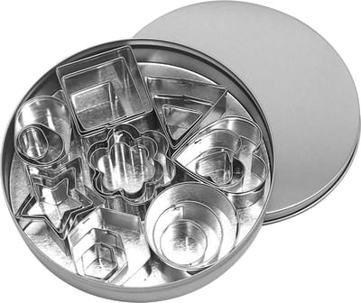 Uitsteekvormpjes set - Koekvormpjes - RVS - 24 stuks - Zilver