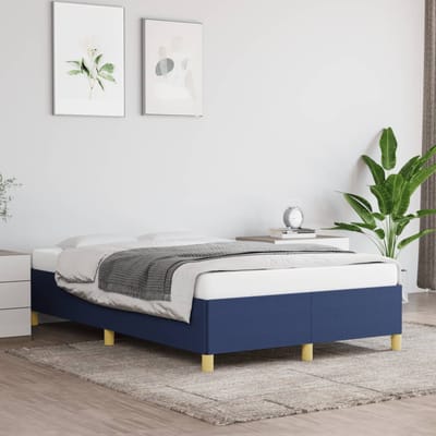 vidaXL - Bedframe - zonder - matras - 120x200 - cm - stof - blauw