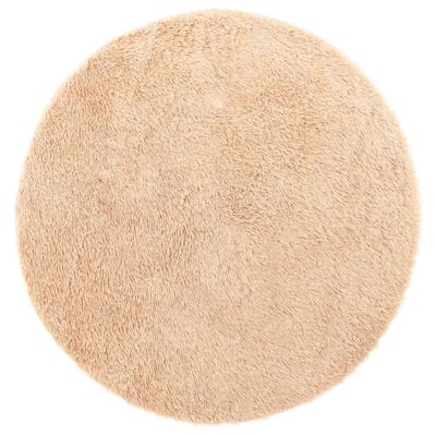 vidaXL - Hoogpolig - vloerkleed - NAVARRA - 120x120 - cm - polyester - beige