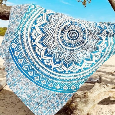 Lindian style - XL strandlaken - Tweepersoons strandlaken - Grijs/wit gestreept kleed - Groot strandkleed - stranddoek