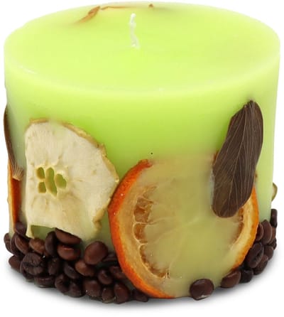 Potpourri geurkaars appel met een zachte noot van sinasappel en koffie - 10x9 cm handgemaakte geurkaars