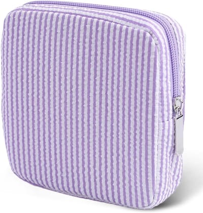 Opbergtas Maandverband - Menstruatietasje Tamponhouder - Hygiënisch Opbergen - Compact Ontwerp - 1245 cm - Gestreept