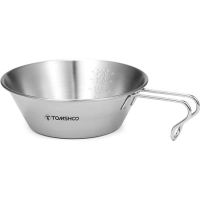 TOMSHOO Sierra Cup van roestvrij staal, maatbeker van 200 ml/500 ml, voor buitenkamperen, backpacken 200ml