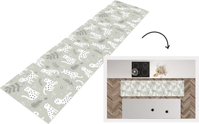 Keukenloper - Loper keuken - Patronen - Luipaard - Bladeren - 200x50 cm - Keukenloper vinyl