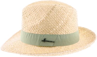Herman chapeau été grand bord relevé à l'arrière en paille naturelle légère avec un ruban uni