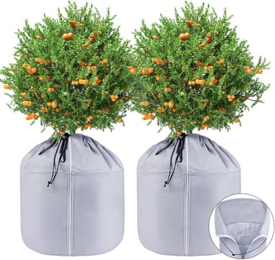 Fleece Bescherming voor Planten in de Winter, Beschermhoes met Trekkoord tegen Vorst en Insecten, Ideaal voor Buitenplanten