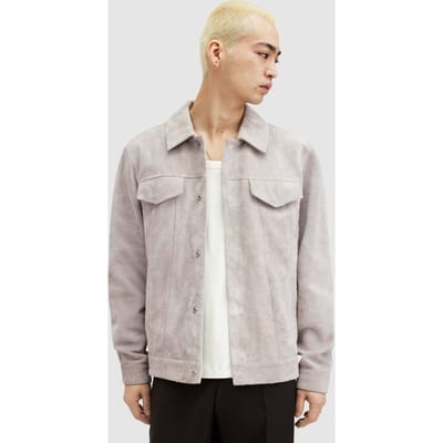 AllSaints Hopper Trucker Jacke Oatmeal White Größe: XS | Leichte Jacken Outlet | Herren | Weiß
